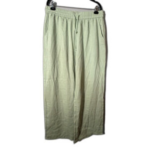 Halara Pants XL Tall Sage Green Wide Leg Elastic Waist Casual NWT